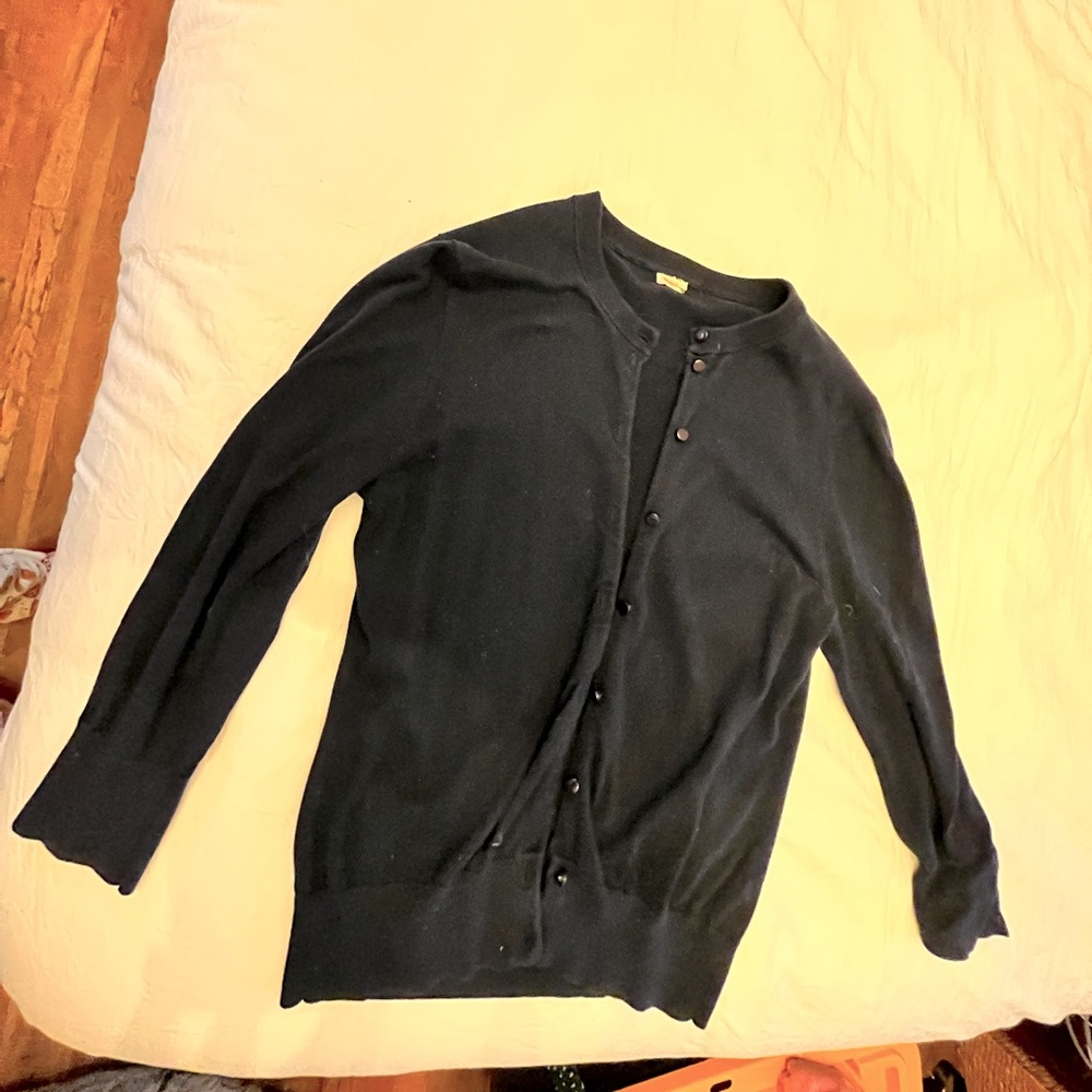 J. Crew Navy Cotton Cardigan